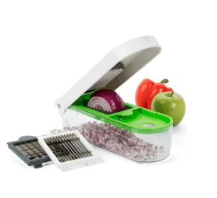 3-in-1 Food Chopper with Dice, Slice & Chop Blades, Dishwasher Safe