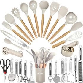 Kitchen Utensils Set 35 PCs Cooking with Grater Spoon