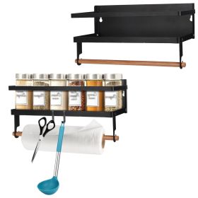 2Pcs Magnetic Spice Racks for Refrigerator With Paper Towel Holder Hooks Kitchen Space-Saving Foldable Fridge Magnet Organizer For Oven Microwave