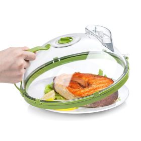 2Pcs Transparent Microwave Covers for Food Splatter Cover Lid Food Splatter Guard Protector with Handle Adjustable Steam Vents Water Storage Box