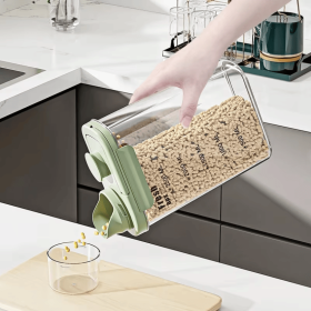 Airtight Food Storage Container - Large Capacity Sealed Bin for Rice, Grains & Dry Goods, Moisture-Proof & Mold-Resistant Kitchen Pantry Organize (Color: Green)