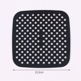 1pc 7.5in/8in/9in Air Fryer Liner Silicone Air Fryer Mat (style: Square 8.5in, Color: Black)