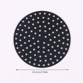 1pc 7.5in/8in/9in Air Fryer Liner Silicone Air Fryer Mat (style: Round 8in, Color: Black)
